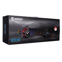 EVEREST KMK-91 ECO Gökkuşağı Aydınlatmalı USB Gaming Combo 4 in 1 Set Klavye+Mouse+Pad+Kulaklık